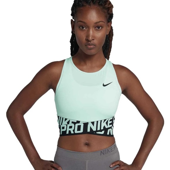 Nike Pro Mint Crossbody Sports Top - Picture 2 of 6